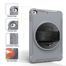 For iPad mini (2019) & mini 4 360 Degree Rotation PC+TPU Protective Cover with Holder & Hand Strap(Grey)