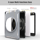 For iPad mini (2019) & mini 4 360 Degree Rotation PC+TPU Protective Cover with Holder & Hand Strap(Grey)