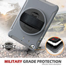For iPad mini (2019) & mini 4 360 Degree Rotation PC+TPU Protective Cover with Holder & Hand Strap(Grey)