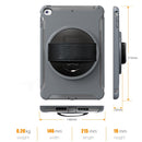 For iPad mini (2019) & mini 4 360 Degree Rotation PC+TPU Protective Cover with Holder & Hand Strap(Grey)