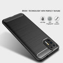 For Motorola Moto G9 Plus Brushed Texture Carbon Fiber TPU Case(Red)