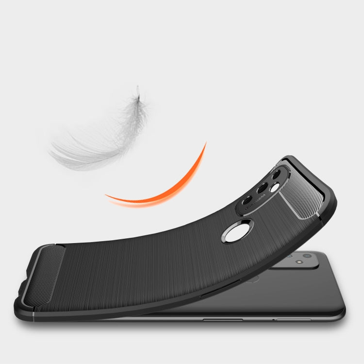 For OnePlus Nord N100 Brushed Texture Carbon Fiber TPU Case(Navy Blue)