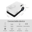 J15 1920 x 1080P HD Household Mini LED Projector with Tripod Mount Support AV / HDMI x 1 / USB x1 / TF x 1, Plug Type:EU Plug(Blue White)