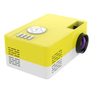 J15 1920 x 1080P HD Household Mini LED Projector with Tripod Mount Support AV / HDMI x 1 / USB x1 / TF x 1, Plug Type:US Plug(Yellow White)