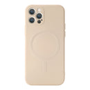 Liquid Silicone Full Coverage Shockproof Magsafe Case For iPhone 12 Pro Max(Beige)