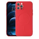 Liquid Silicone Full Coverage Shockproof Magsafe Case For iPhone 12 Pro Max(Red)