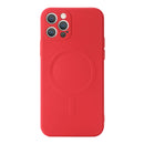 Liquid Silicone Full Coverage Shockproof Magsafe Case For iPhone 12 Pro Max(Red)