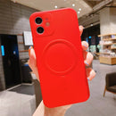 Liquid Silicone Full Coverage Shockproof Magsafe Case For iPhone 12 Pro Max(Red)