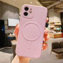 Liquid Silicone Full Coverage Shockproof Magsafe Case For iPhone 12 Pro Max(Pink)
