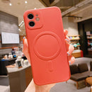 Liquid Silicone Full Coverage Shockproof Magsafe Case For iPhone 12 Pro Max(Orange)