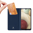 For Samsung Galaxy A12 DUX DUCIS Skin Pro Series Horizontal Flip PU + TPU Leather Case, with Holder & Card Slots(Blue)