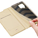 For Samsung Galaxy A12 DUX DUCIS Skin Pro Series Horizontal Flip PU + TPU Leather Case, with Holder & Card Slots(Gold)