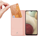 For Samsung Galaxy A12 DUX DUCIS Skin Pro Series Horizontal Flip PU + TPU Leather Case, with Holder & Card Slots(Rose Gold)