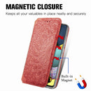 Blooming Mandala Embossed Pattern Magnetic Horizontal Flip Leather Case with Holder & Card Slots & Wallet For Samsung Galaxy A51(Orange)