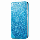 Blooming Mandala Embossed Pattern Magnetic Horizontal Flip Leather Case with Holder & Card Slots & Wallet For Samsung Galaxy A51(Blue)