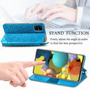 Blooming Mandala Embossed Pattern Magnetic Horizontal Flip Leather Case with Holder & Card Slots & Wallet For Samsung Galaxy A51(Blue)