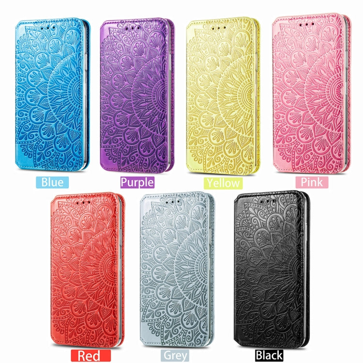 Blooming Mandala Embossed Pattern Magnetic Horizontal Flip Leather Case with Holder & Card Slots & Wallet For Samsung Galaxy A51(Orange)