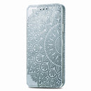 Blooming Mandala Embossed Pattern Magnetic Horizontal Flip Leather Case with Holder & Card Slots & Wallet For Samsung Galaxy S20 FE(Grey)