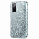 Blooming Mandala Embossed Pattern Magnetic Horizontal Flip Leather Case with Holder & Card Slots & Wallet For Samsung Galaxy S20 FE(Grey)