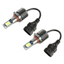 9005 2 PCS DC12-24V / 10.5W Car Double Colors Fog Lights with 24LEDs SMD-3030 & Constant Current, Box Packaging(White Light + Gold Light)