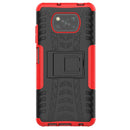 For Xiaomi Poco X3 Tire Texture Shockproof TPU+PC Protective Case with Holder(Red)