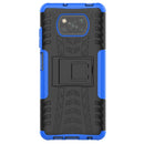For Xiaomi Poco X3 Tire Texture Shockproof TPU+PC Protective Case with Holder(Blue)