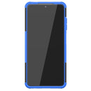 For Xiaomi Poco X3 Tire Texture Shockproof TPU+PC Protective Case with Holder(Blue)