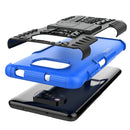 For Xiaomi Poco X3 Tire Texture Shockproof TPU+PC Protective Case with Holder(Blue)