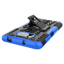 For Xiaomi Poco X3 Tire Texture Shockproof TPU+PC Protective Case with Holder(Blue)