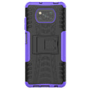 For Xiaomi Poco X3 Tire Texture Shockproof TPU+PC Protective Case with Holder(Purple)