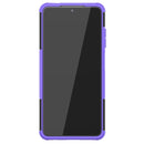 For Xiaomi Poco X3 Tire Texture Shockproof TPU+PC Protective Case with Holder(Purple)
