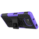 For Xiaomi Poco X3 Tire Texture Shockproof TPU+PC Protective Case with Holder(Purple)