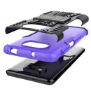 For Xiaomi Poco X3 Tire Texture Shockproof TPU+PC Protective Case with Holder(Purple)