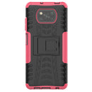 For Xiaomi Poco X3 Tire Texture Shockproof TPU+PC Protective Case with Holder(Pink)