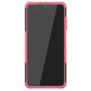 For Xiaomi Poco X3 Tire Texture Shockproof TPU+PC Protective Case with Holder(Pink)