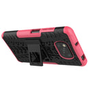 For Xiaomi Poco X3 Tire Texture Shockproof TPU+PC Protective Case with Holder(Pink)
