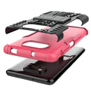 For Xiaomi Poco X3 Tire Texture Shockproof TPU+PC Protective Case with Holder(Pink)