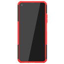 For Xiaomi Mi 10T / 10T Pro 5G Tire Texture Shockproof TPU+PC Protective Case with Holder(Red)