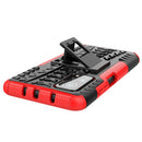 For Xiaomi Mi 10T / 10T Pro 5G Tire Texture Shockproof TPU+PC Protective Case with Holder(Red)