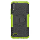For LG K22 Tire Texture Shockproof TPU+PC Protective Case with Holder(Green)