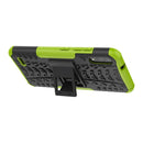 For LG K22 Tire Texture Shockproof TPU+PC Protective Case with Holder(Green)