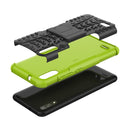 For LG K22 Tire Texture Shockproof TPU+PC Protective Case with Holder(Green)