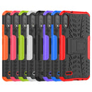 For LG K22 Tire Texture Shockproof TPU+PC Protective Case with Holder(Green)
