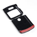 For Motorola Moto Razr 5G Two-color Cowhide Texture Top-grain Leather Shockproof Protective Case(Red)