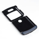 For Motorola Moto Razr 5G Two-color Cowhide Texture Top-grain Leather Shockproof Protective Case(Blue)