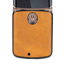 For Motorola Moto Razr 5G Two-color Cowhide Texture Top-grain Leather Shockproof Protective Case(Red)