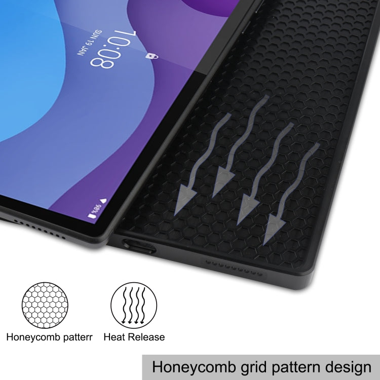 For Lenovo Tab M10 HD 2nd Gen TB-X306 Caster Pattern Horizontal Flip Tablet PC Protective Leather Case with Tri-fold Bracket & Sleep Function(Blue)