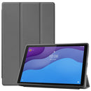 For Lenovo Tab M10 HD 2nd Gen TB-X306 Caster Pattern Horizontal Flip Tablet PC Protective Leather Case with Tri-fold Bracket & Sleep Function(Gray)