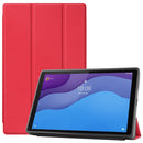 For Lenovo Tab M10 HD 2nd Gen TB-X306 Caster Pattern Horizontal Flip Tablet PC Protective Leather Case with Tri-fold Bracket & Sleep Function(Red)