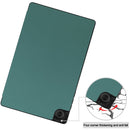 For Lenovo Tab M10 HD 2nd Gen TB-X306 Caster Pattern Horizontal Flip Tablet PC Protective Leather Case with Tri-fold Bracket & Sleep Function(Dark Green)